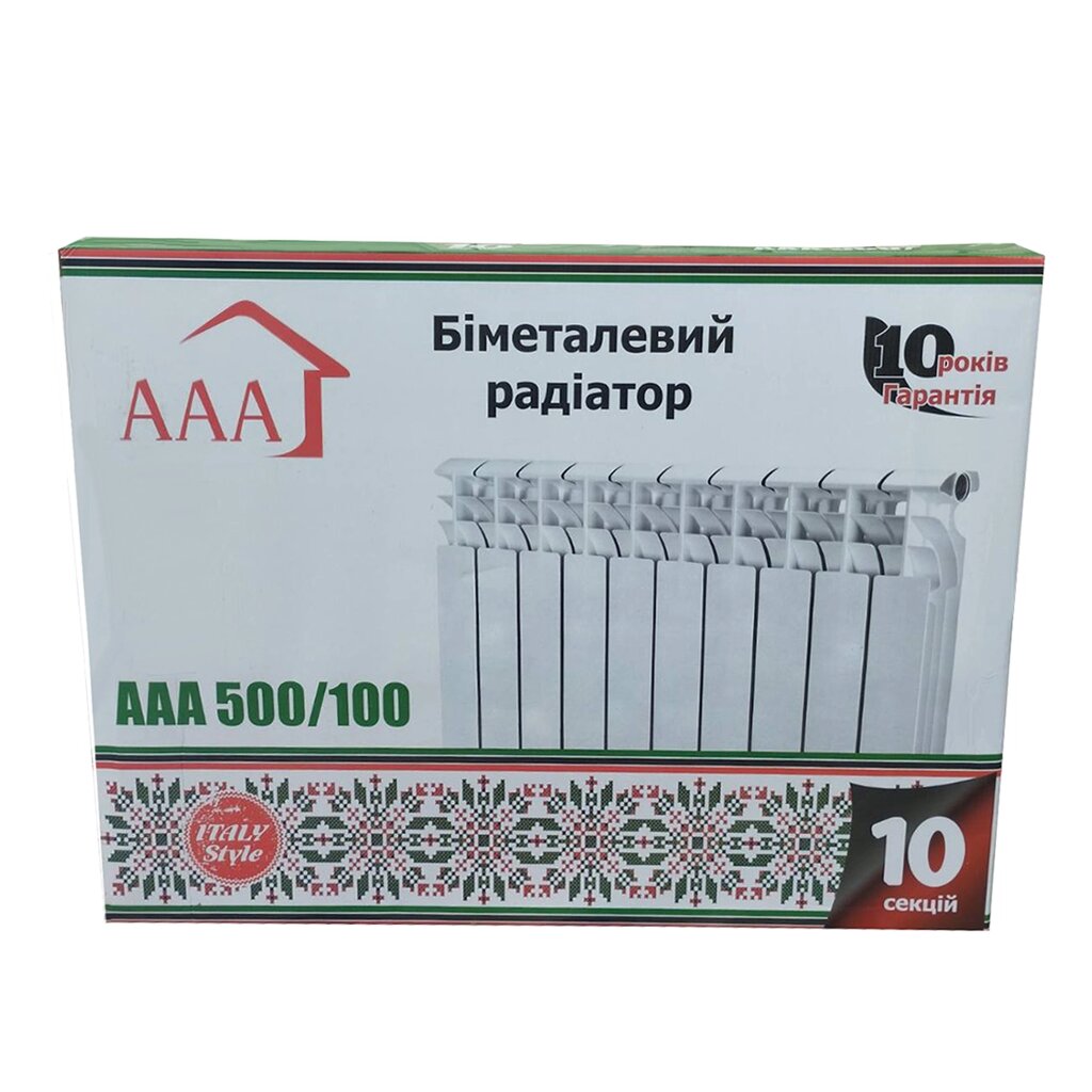 Біметалічний радіатор AAA Uno 500*96, Польща (три А) (вага секції 1,3) від компанії Модна Хата - фото 1