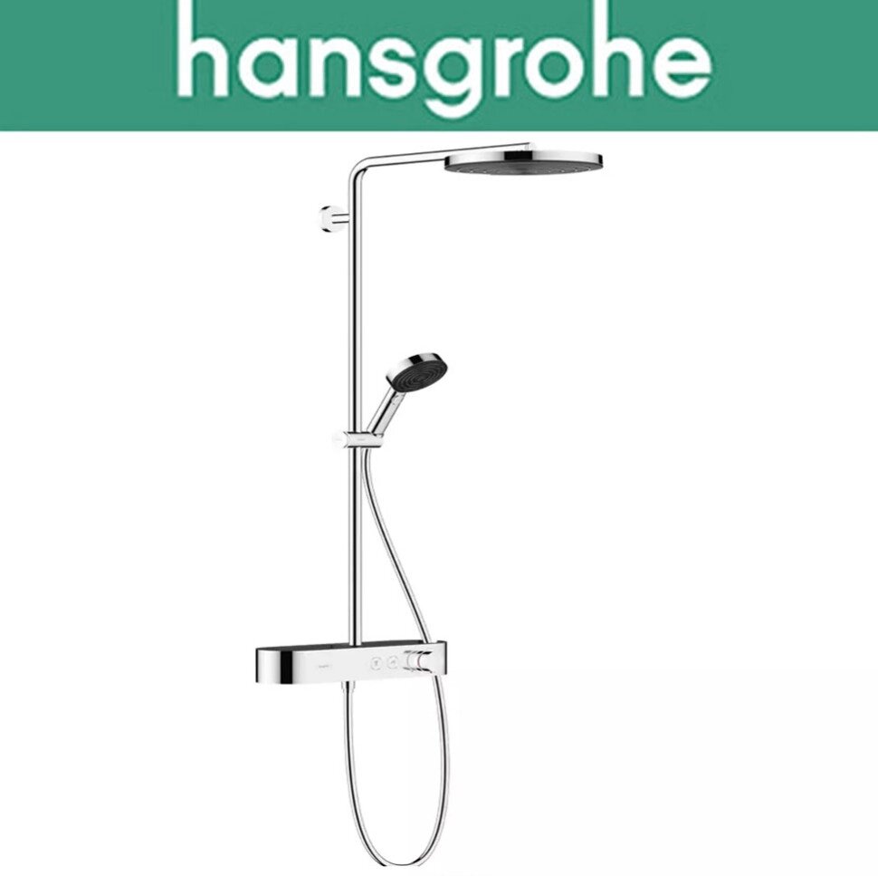 Душова система Hansgrohe (art 24220000) Pulsify Showerpipe 260 1jet із термостатом ShowerTablet Select 400, Хром від компанії Модна Хата - фото 1