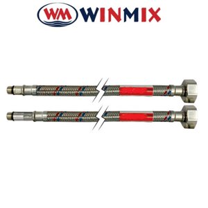 Гнучкий шланг для підключення води M10 30 см, Winmix нерж. у силіконі