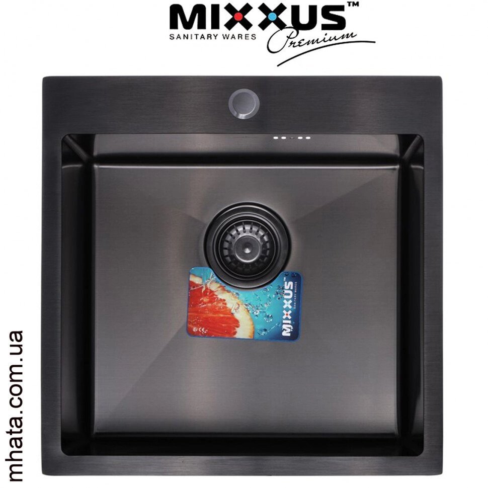 Мийка кухонна Mixxus MX5050х200x1.0-PVD-BLACK від компанії Модна Хата - фото 1