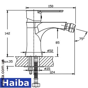 Змішувач для біде HAIBA houston (chr-002)