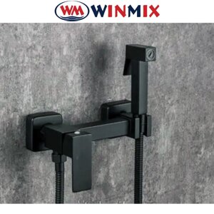 Змішувач для гігієнічного душа чорний Winmix KUB Black (Chr-222)