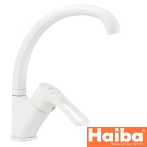 Змішувач для кухні вухо HAIBA hansberg WHITE (chr-011)