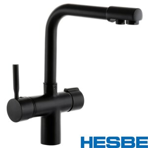 Змішувач для кухні Вухо HESBE HANS BLACK-021 з додатковим краном під осмос ( чорний )