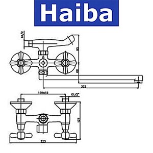 Змішувач для ванни довгий ніс Хайба Домінокс євро Бронза (CHR-140)