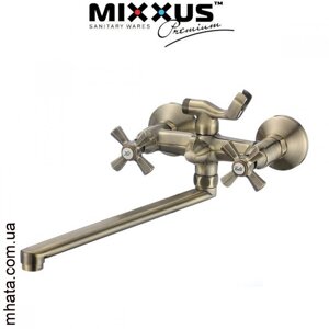Змішувач для ванни довгий нос Mixxus premium ретро-бронзовий євро (Chr-140)