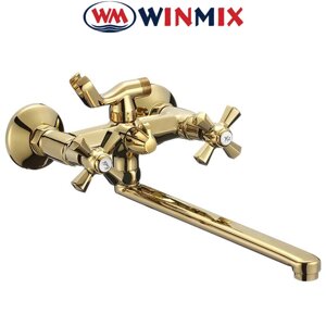 Змішувач для ванни довгий ніс WINMIX Premium Retro Gold Euro (Chr-140)