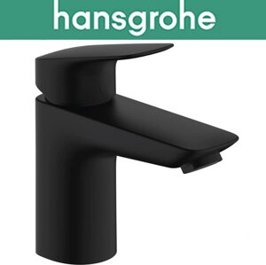 Змішувач Hansgrohe (art 71100670) для раковини одноважільний, зі зливним наборам, Logis 100, Чорний мат