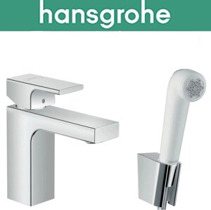 Змішувач Hansgrohe (art 71216000) для раковини одноважільний, з гігієнічним душем та душовим шлангом, Vernis Shape