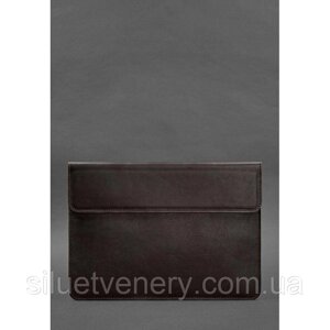 Шкіряний чохол-конверт на магнітах для MacBook 13 Темно-коричневий