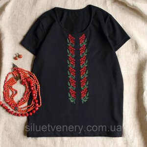 Вишиванка футболка жіноча "Калина" з вишивкою на грудях 3XL