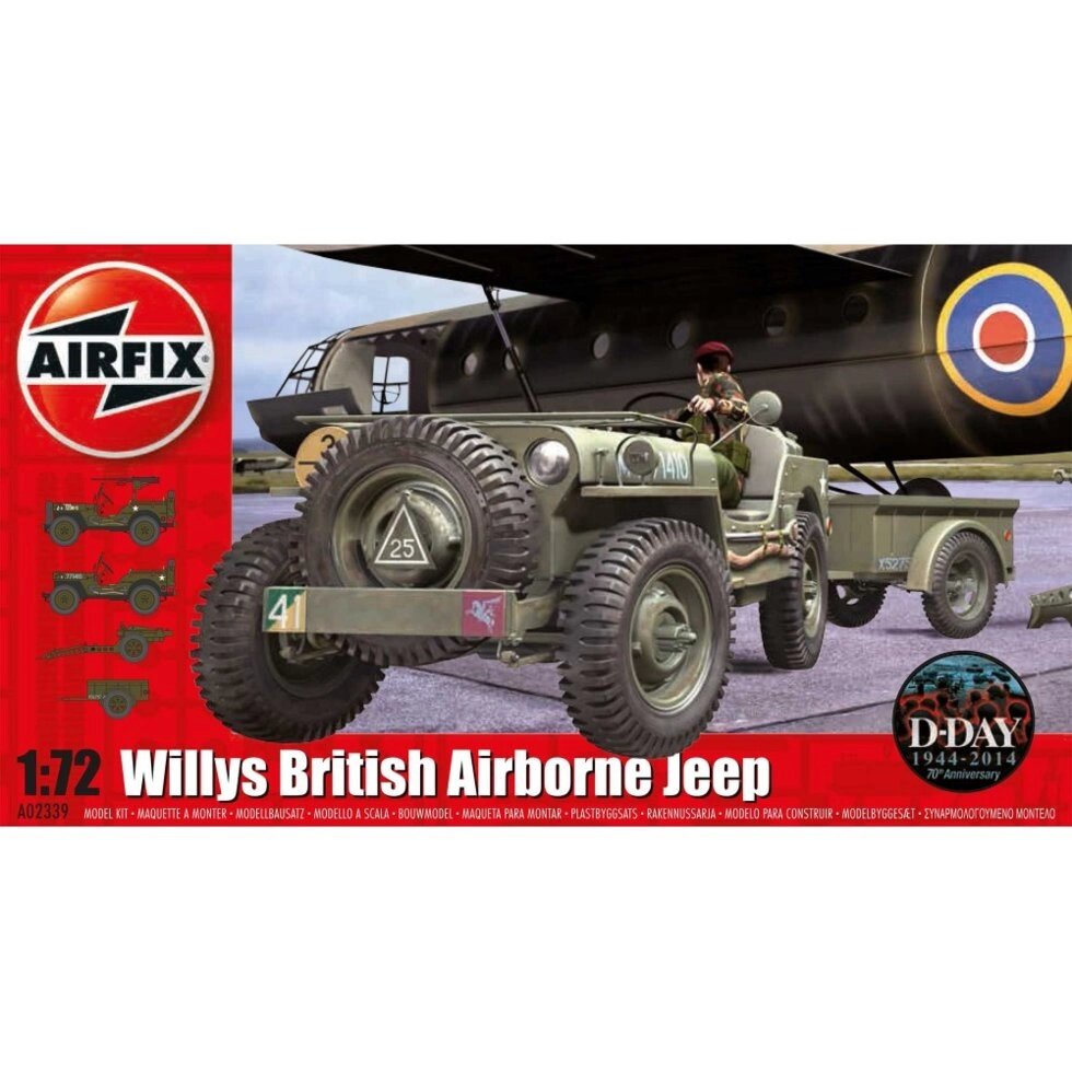 1/72 AIRFIX 02339 - Willys British Airborne Jeep від компанії Хоббінет - збірні моделі - фото 1