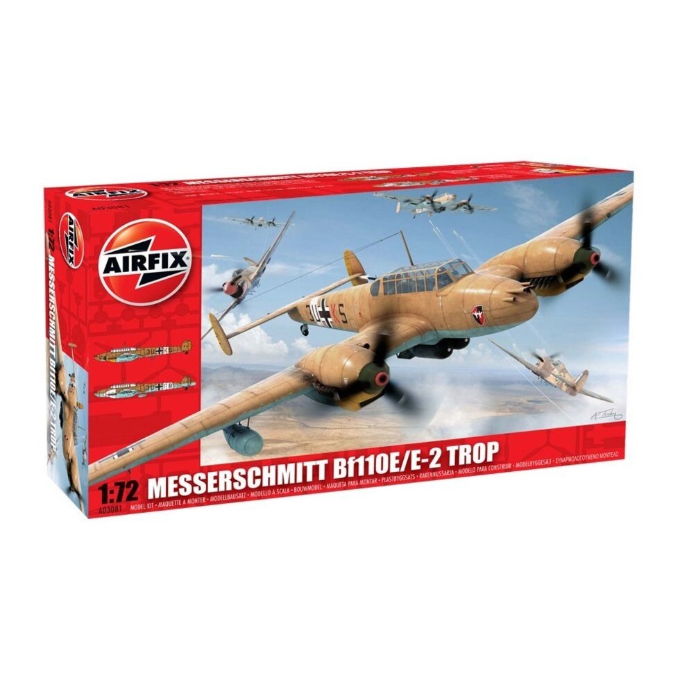 1/72 AIRFIX 03081 - Messerschmitt Bf110E / E-2 Tropical від компанії Хоббінет - збірні моделі - фото 1