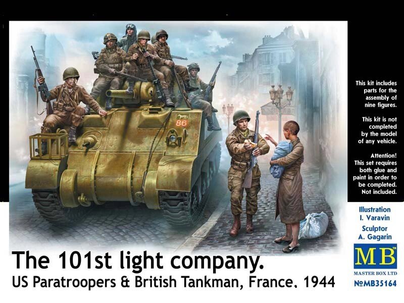 101-Я легка рота. Американські десантники і британський танкіст. 1/35 MASTER BOX 35164 від компанії Хоббінет - збірні моделі - фото 1