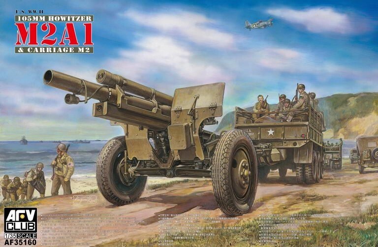 105MM howitzer M2A1 carriage M2 (WW II version). 1/35 AFV CLUB 35160 від компанії Хоббінет - збірні моделі - фото 1