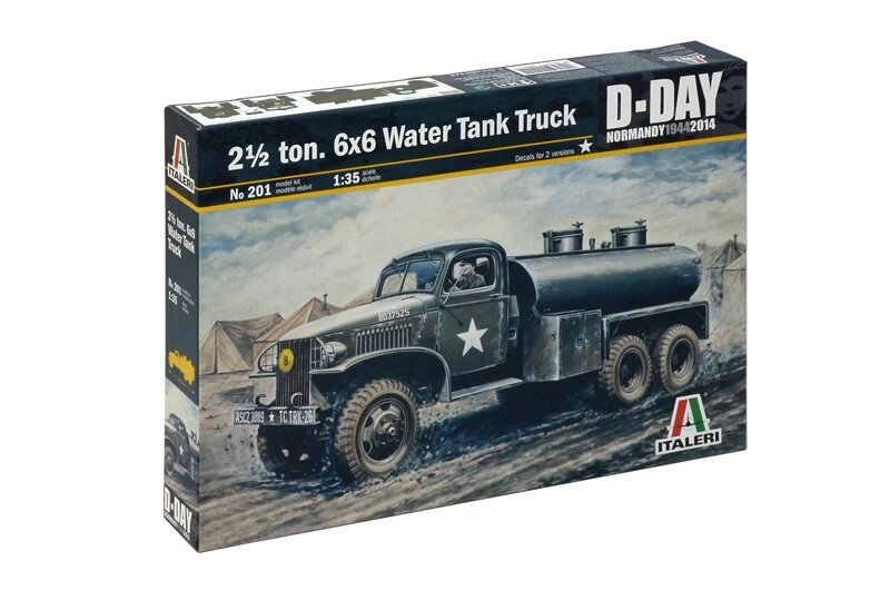 2 Ton, 6x6 Water Tank Truck. Збірна модель автоцистерни в масштабі 1/35. ITALERI 201 від компанії Хоббінет - збірні моделі - фото 1