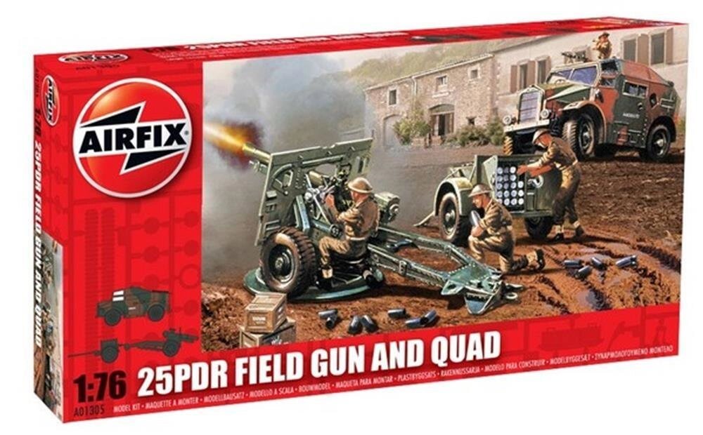25PDR Field Gun & Quad. 1/76 AIRFIX 01305 від компанії Хоббінет - збірні моделі - фото 1