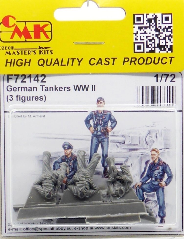 3 Фігурки німецьких танкістів в масштабі 1/72. CMK F72142 від компанії Хоббінет - збірні моделі - фото 1