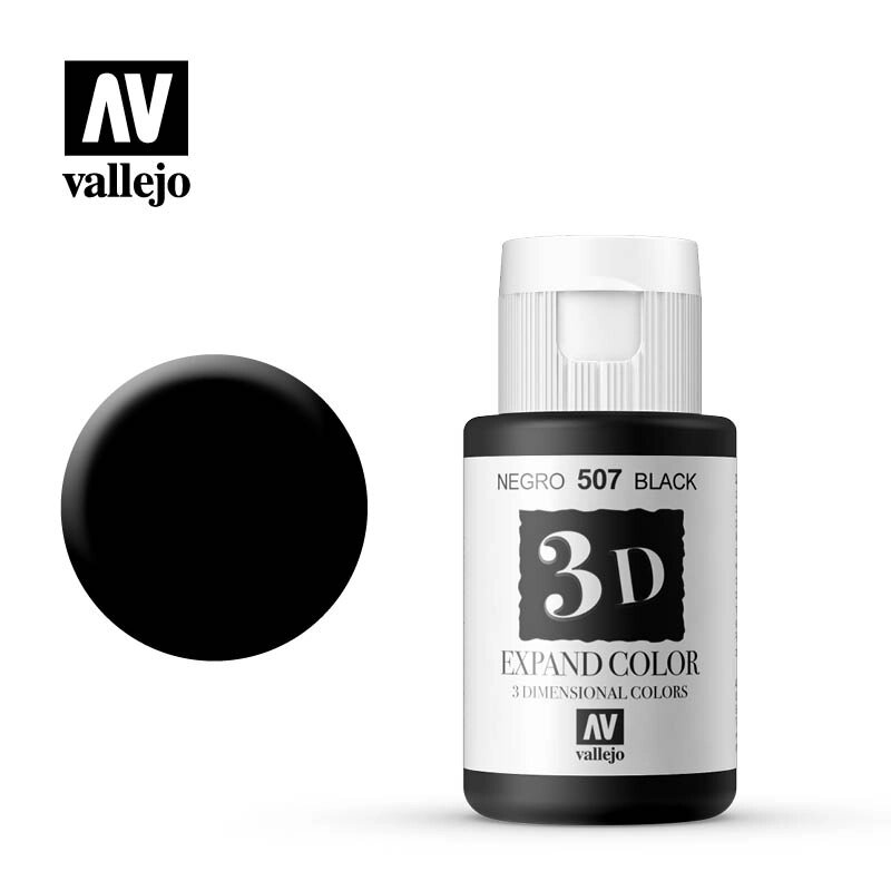 3D фарба 35мл. Чорний.  VALLEJO Expand Color 55507 від компанії Хоббінет - збірні моделі - фото 1