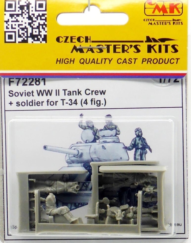 4 Фігурки танкістів Т-34 і радянського солдата в масштабі 1/72. CMK F72281 від компанії Хоббінет - збірні моделі - фото 1