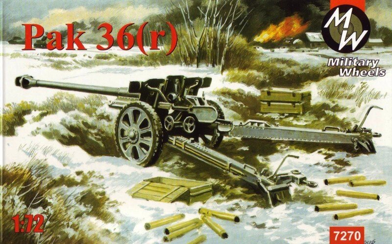 76-Мм протитанкова гармата Pak-36 (r). Збірна модель в масштабі 1/72. MILITARY WHEELS 7270 від компанії Хоббінет - збірні моделі - фото 1