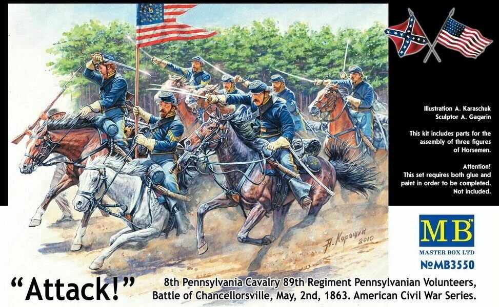 8-Й Пенсільванський Кавалерійський полк (Battle of Chancellorsville, 1863). 1/35 MASTER BOX 3550 від компанії Хоббінет - збірні моделі - фото 1