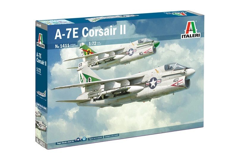 A-7E CORSAIR II. Збірна модель військового літака. 1/72 ITALERI 1411 від компанії Хоббінет - збірні моделі - фото 1