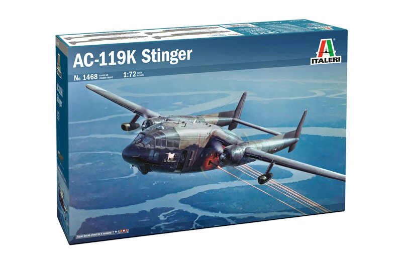 AC-119K Stinger Збірна модель літака у масштабі 1/72. ITALERI 1468 від компанії Хоббінет - збірні моделі - фото 1