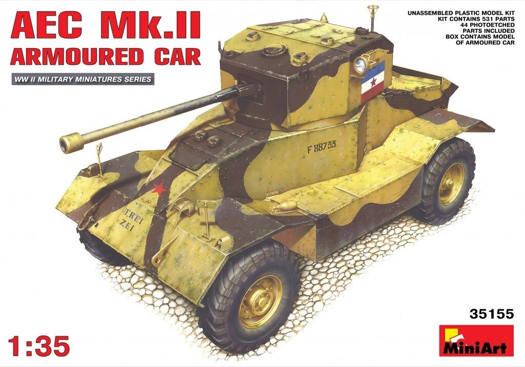 AEC MK. II. Збірна модель британського бронеавтомбіля. 1/35 MINIART 35155 від компанії Хоббінет - збірні моделі - фото 1