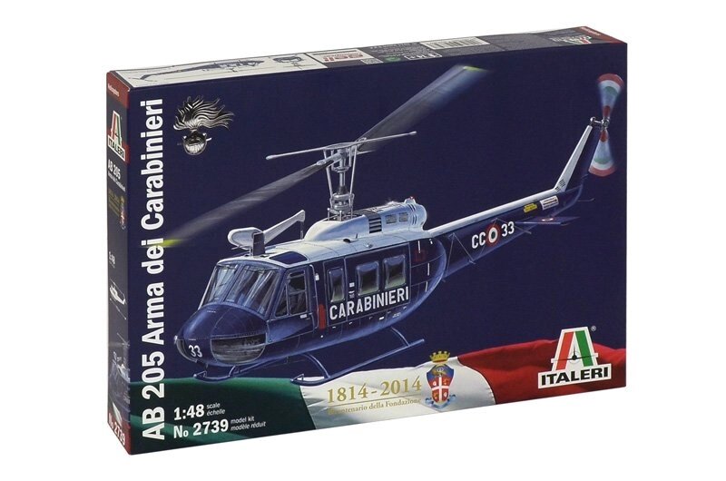 Agusta-Bell AB 205. Збірна модель вертольота в масштабі 1/48. ITALERI 2739 від компанії Хоббінет - збірні моделі - фото 1