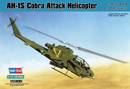 AH-1S Cobra. Збірна модель вертольота в масштабі 1/72. HOBBY BOSS 87225 від компанії Хоббінет - збірні моделі - фото 1