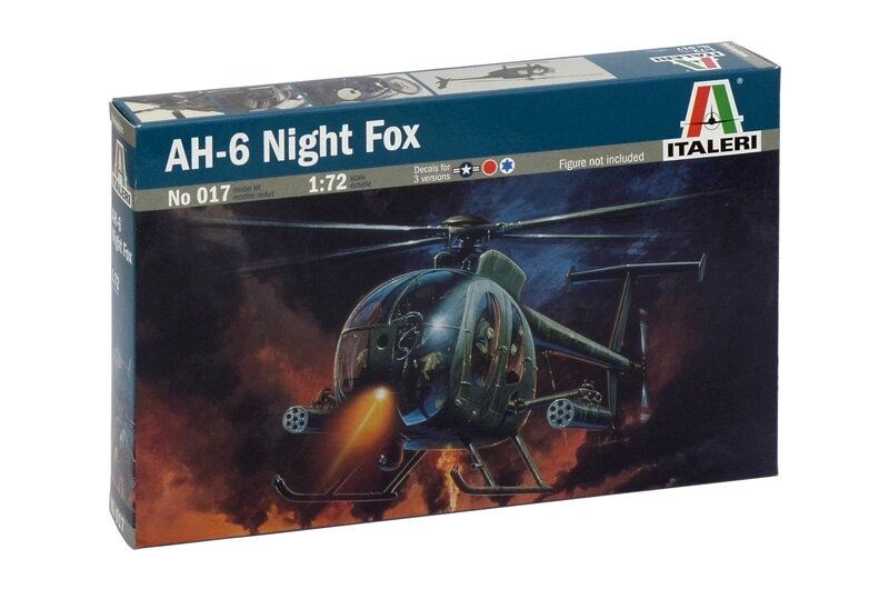 AH-6 Night Fox. Збірна модель вертольота в масштабі 1/72. ITALERI 017 від компанії Хоббінет - збірні моделі - фото 1