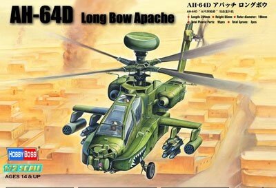 AH-64D Longbow Apache. Збірна пластикова модель вертольота в масштабі 1/72. HOBBY BOSS 87219 від компанії Хоббінет - збірні моделі - фото 1