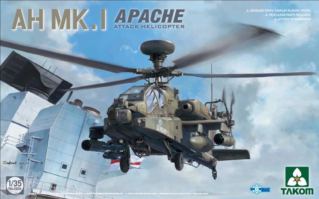 AH MK. I Apache. Збірна модель вертольота у масштабі 1/35. TAKOM 2604 від компанії Хоббінет - збірні моделі - фото 1