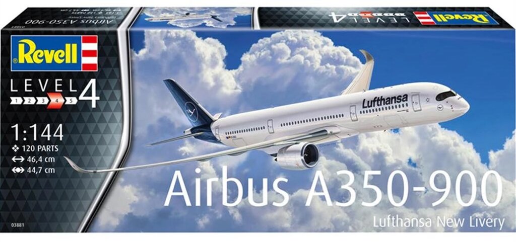 Airbus A350-900 Lufthansa New Livery. Збірна модель пасажирського літака в масштабі 1/144. REVELL 03881 від компанії Хоббінет - збірні моделі - фото 1