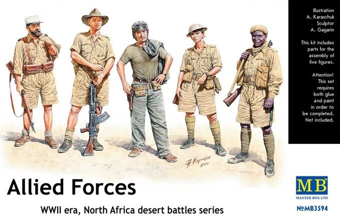 Allied Forces, WWII era, North Africa, desert battles series. 1/35 MASTER BOX 3594 від компанії Хоббінет - збірні моделі - фото 1