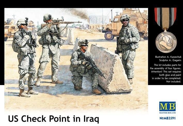 Американські солдати контрольно-пропускного пункту в Іраку. 1/35 MASTER BOX 3591 від компанії Хоббінет - збірні моделі - фото 1