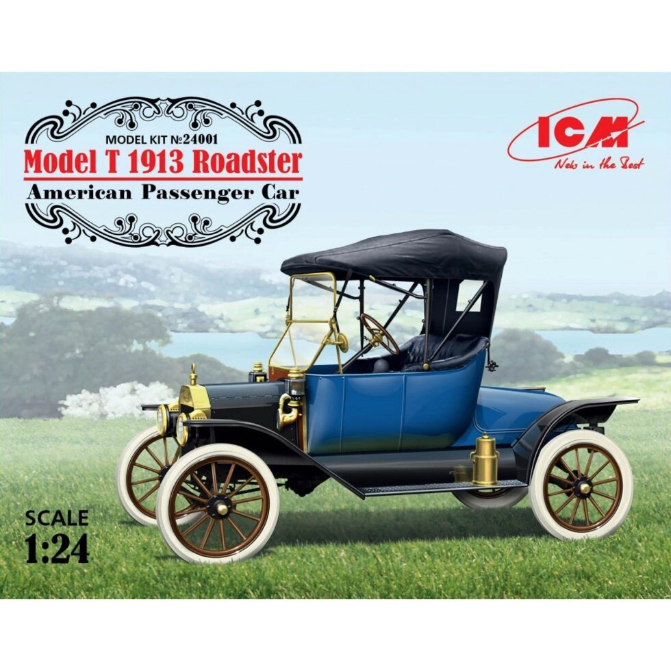 Американський пасажирський автомобіль Model T 1913 Roadster. 1/24 ICM 24001 від компанії Хоббінет - збірні моделі - фото 1