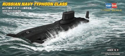 АПЛ типу "Тайфун". Збірна модель підводного човна в масштабі 1/700. HOBBY BOSS 87019 від компанії Хоббінет - збірні моделі - фото 1