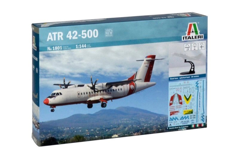 ATR 42-500. Збірна модель транспортного літака в масштабі 1/144. ITALERI 1801 від компанії Хоббінет - збірні моделі - фото 1