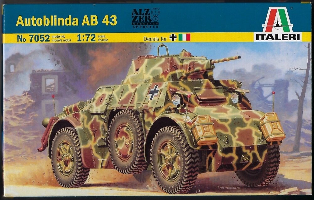 Autoblinda AB 43. Збірна модель бронеавтомобіля. 1/72 ITALERI 7052 від компанії Хоббінет - збірні моделі - фото 1