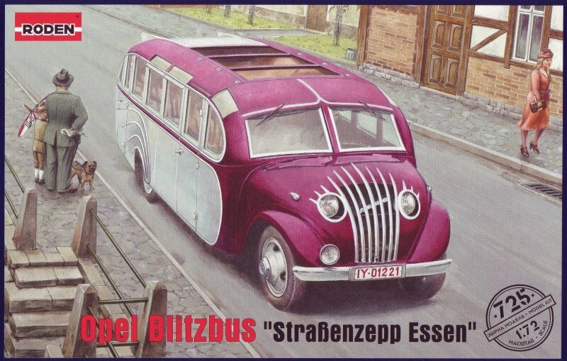 Автобус Opel Blitzbus Strasenzepp Essen. Збірна модель в масштабі 1/72. RODEN 725 від компанії Хоббінет - збірні моделі - фото 1