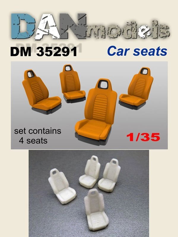 Автомобільні сидіння. Аксесуари для діорам. 1/35 DANMODELS DM35291 від компанії Хоббінет - збірні моделі - фото 1