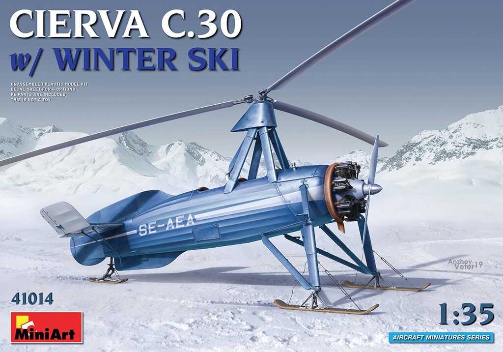 Автожир Cierva C.30 на лижах. 1/35 MINIART 41014 від компанії Хоббінет - збірні моделі - фото 1