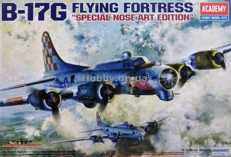 B-17G Flying Fortress "Special Nose Art Edition". Збірна модель літака в масштабі 1/72. ACADEMY 12414 від компанії Хоббінет - збірні моделі - фото 1