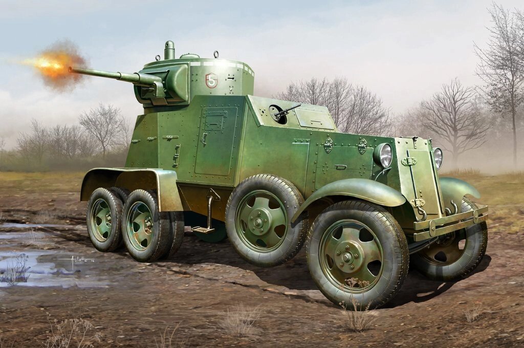 БА-3. Збірна модель радянського бронеавтомобіля в масштабі 1/35. HOBBY BOSS 83838 від компанії Хоббінет - збірні моделі - фото 1