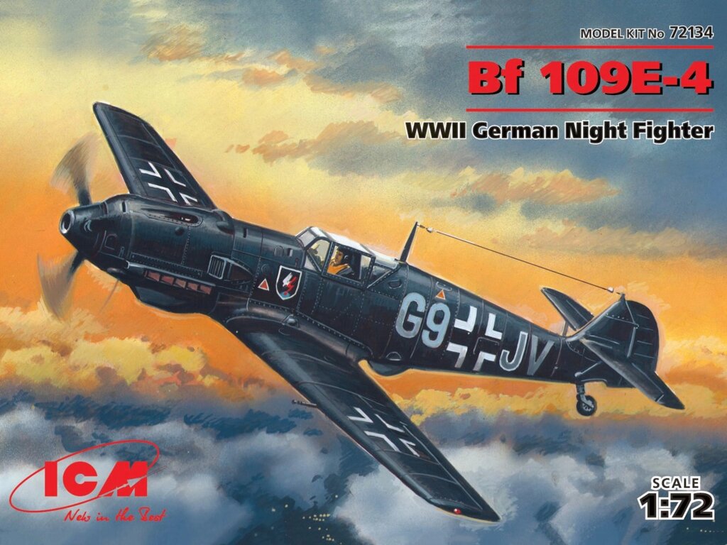 BF -109 E-4 Німецький нічний винищувач. 1/72 ICM 72134 від компанії Хоббінет - збірні моделі - фото 1