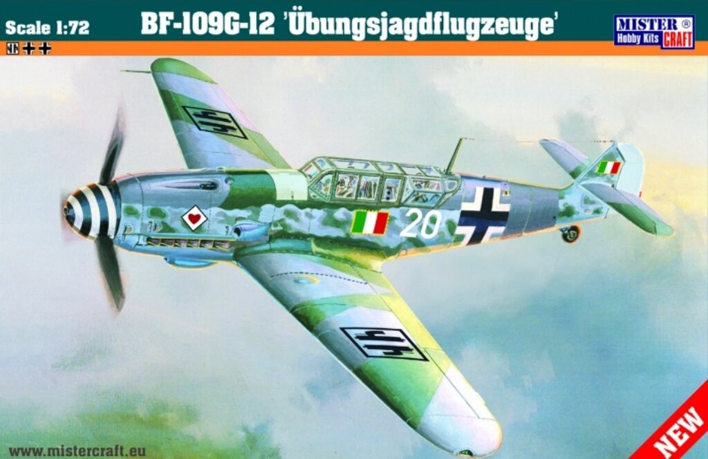 BF-109 G-12 Ubungsjagdflugzeuge. Збірна модель літака в масштабі 1/72. MISTER CRAFT D-24 від компанії Хоббінет - збірні моделі - фото 1