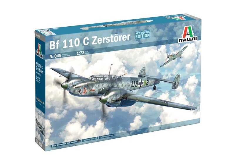 Bf 110 C Zerstorer. Збірна модель літака у масштабі 1/72. ITALERI 049 від компанії Хоббінет - збірні моделі - фото 1