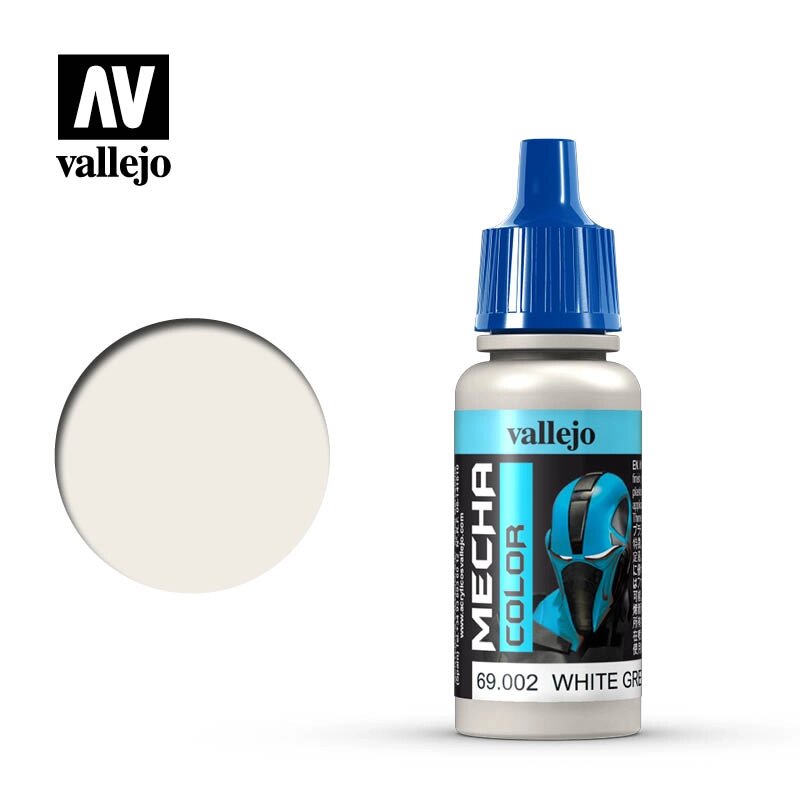 Біло-сіра атласна акрилова фарба для моделей 17 мл. VALLEJO Mecha Color 69002 від компанії Хоббінет - збірні моделі - фото 1